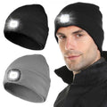 Tutuko 2 Pack Beanie with Light, Winter Knit Hat, Gifts for Men Women Dad - color: Black+grey