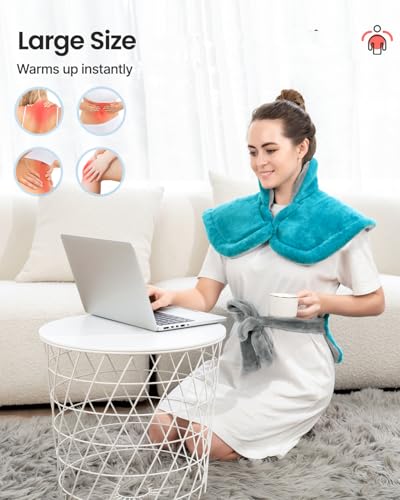 RENPHO Neck and Shoulder Heating Pad, Christmas Gift for Women Men - color: Gray Green, size: 24"x33"