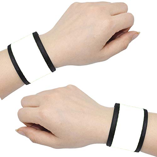 LED Glow Slap Bracelets Light Up Wristbands Flashing Arm Wrist Bands High Visibility Safety Gear Lights for Cycling Walking Running Concert Camping Outdoor Sports, Fits Women Men - color: 2 Pack - White