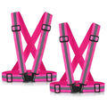 Reflective Vest Running Gear, 2-10Pack High Visible Safety VES - color: 2 x Pink