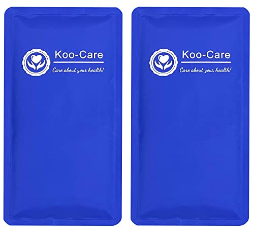 Koo-Care Gel Ice Pack for Injuries Reusable Flexible Cold Hot Therapy Compress for Head, Shoulder, Lower Back, Waist, Elbow, Knee, Ankle Pain Relief from Migraine, Post-Surgery 11x.5.9 Inch, 2 Pack - size: 11 x 5.9 Inch (Pack of 2)
