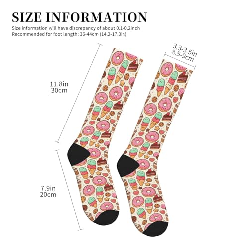 Hen Floral Compression Socks for Women Men - color: Cute Dount Coffee
