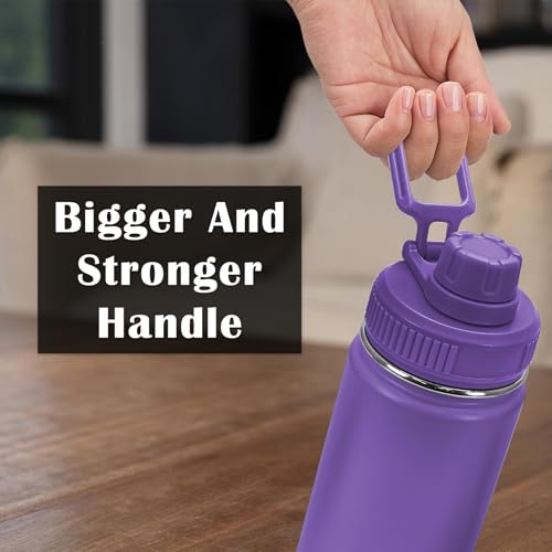2Pack Spout Lid for Hydro Flask Wide Mouth Sport Water Bottles - color: Black+Purple