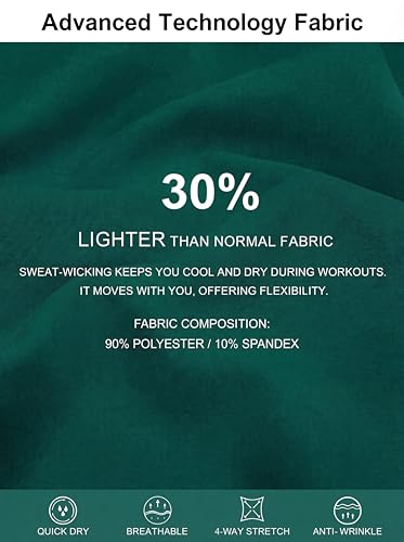BMJL Womens Athletic Shorts 5" Running Lightweight with 2 Zipper Pockets - color: Green230, size: X-Large