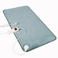 Machine Washable Heating Pad with Auto Shut Off, 6 Heating Levels 4 Timer Settings, Dry & Moist Heat Therapy Heating Pad for Period Cramps - color: Green Gray, size: 12'' x 24''