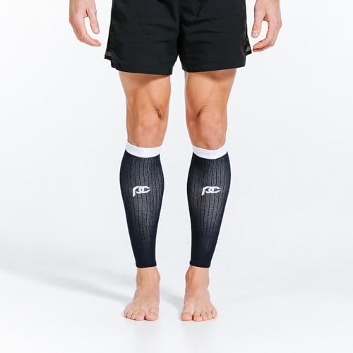 PRO Compression Marathon Calf Sleeve, Navy Over White, L/XL (1-Pack) - color: Navy Over White, size: Large/X-Large