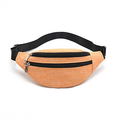 Fanny Packs for Women Men, Fashion Waist Pack Crossbody Bags Belt Bag with Adjustable Strap for Running Hiking Travel. - color: Orange-01