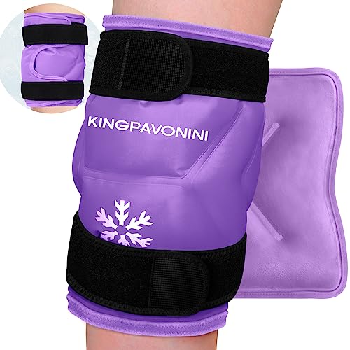 KingPavonini XXL Knee Ice Pack Wrap Around Entire Knee, 1 Pack, Purple - style: Purple