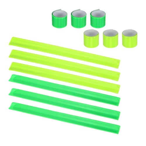 Reflective Bands Night Walking Reflector Arm Wristbands - color: Grass Green/Yellow