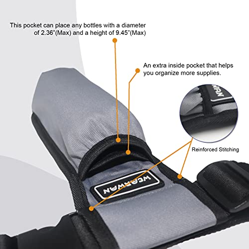 Massage Oil Holster, Adjustable and Durable Massage Holster, Bag only, Bottle not Included - color: Gray