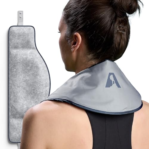 Flexible Neck Ice Pack Wrap 8" x 23", Soft Gel, Hands-Free - color: Grey