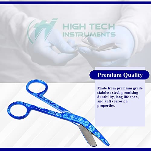 Bandage Scissors 5.5" Long Set of 6 Nurse Vet Tech Gift Made of Stainless Steel with Colorful Patterns First Aid Used For Cutting Gauze Tape Clothing Bandages Vet Wrap Adhesive Removal (Set 1) - style: Set 1