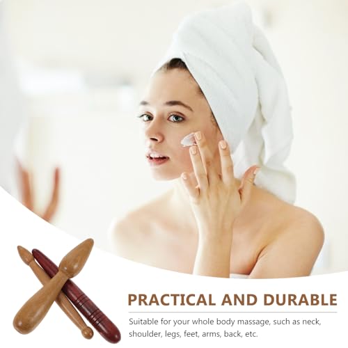 Healeved 3 Pcs Foot Massage Stick Portable Acupressure Wood Massage Tools Manual Pen for Reflexology Foot Scraping Neck Shoulder Back Arms Legs