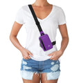 Peicees Small Crossbody Bag for Men Women Mini Sling Bag Travel Running Phone Daypack Cross Body Shoulder Bags with Keyholder - color: Purple