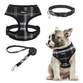SCENEREAL No Pull Dog Harness and Leash Set Small Medium Sized Dog - color: Black & White, size: M: Chest Girth: 17"-21"