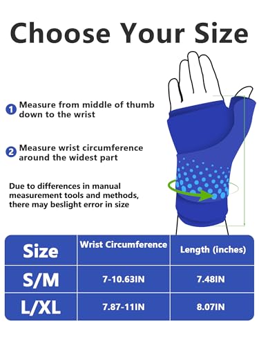Wrist &Thumb Ice Pack Wrap-Thickened Gel for Long-Lasting Cold Compression - color: 2 Pack-blue, size: S/M
