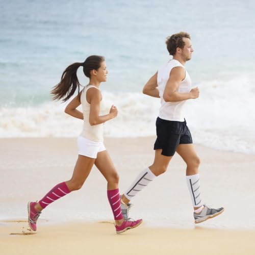 Junely 3 Pairs Calf Compression Sleeve for Men and Women - color: Striped01