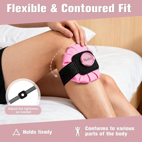 Ice Packs for Injuries Reusable, 3 Sizes, Pink - color: Pink