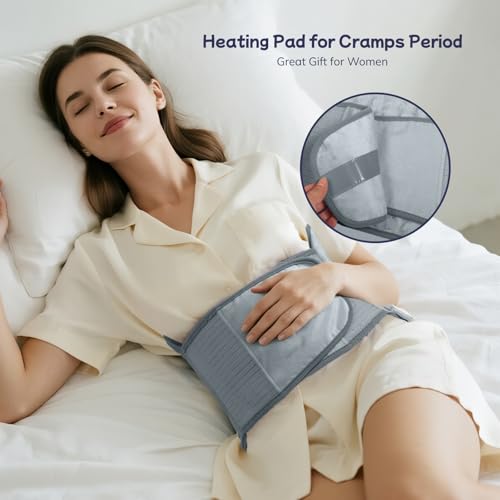 Heating Pad for Back, Upgraded Electric Heating Pad for Low Back Neck Shoulder Pain Relief, 12 x 24+26" Large Heat Pad with 4 Timer 6 Heat Setting & Auto Shut Off, Christmas Birthday Gifts for Men Dad - color: Gray