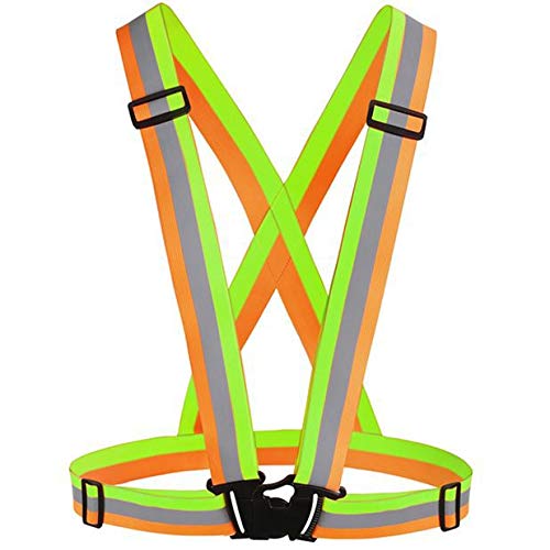 Chiwo Reflective Vest Running Gear 2Pack, High Visibility Safety Vest - color: Color Ornage