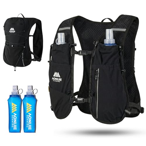 AONIJIE 12L Running Hydration Vest for Men Women 2 Pcs 500ml Soft Flask