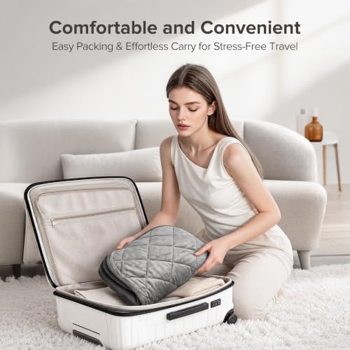 Weighted Heating Pad for Back & Period Cramps, 7lbs Heated Blanket 25"x30"