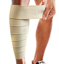 HiRui Calf Compression Wraps, 71" Adjustable Elastic Bandage Sleeves, Lower Leg Calf Support for Men & Women, Shin Splints Relief, Varicose Veins, Fitness, Running, Basketball, Soccer (1, Beige) - color: Beige