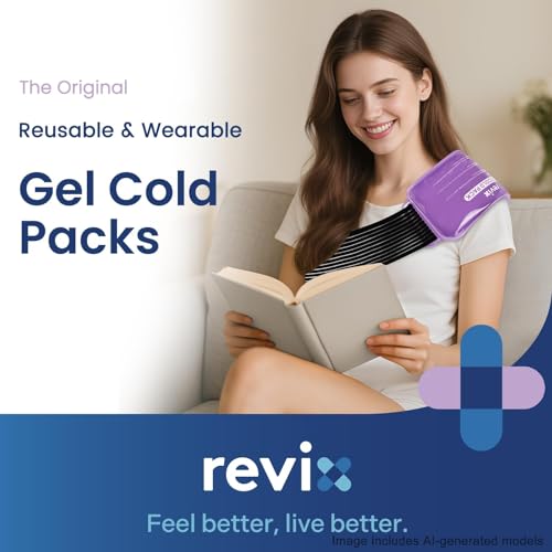 REVIX Ice Packs for Injuries Reusable, 2 Pack Hot & Cold Gel Ice Packs - color: Purple, size: Medium 10 x 5 Inch