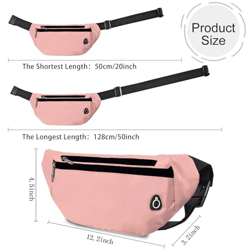 Fanny Pack for Women Men,Crossbody Water Resistant Sports Waist Bag Pack - color: 1pack-pink2diy