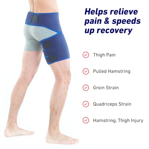 Neo-G Groin Brace for Thigh or Hamstring Injury. Groin Brace for Men and Women - for arthritis, pulled groin, strain - Adjustable Groin Compression Support - Unisex