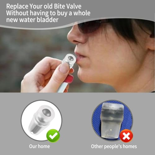 Bite Valve Replacement Mouthpiece Fit for Hydration Pack Bladder Water Backpack and Most Brands(4-Pack), with Shutoff Valve and Tube O-Ring - color: 4 Grey