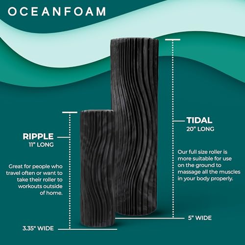 Oceanfoam Tidal Roller, Foam Roller for Exercise (Black & Charcoal Marbled) - color: Black & Charcoal Marbled