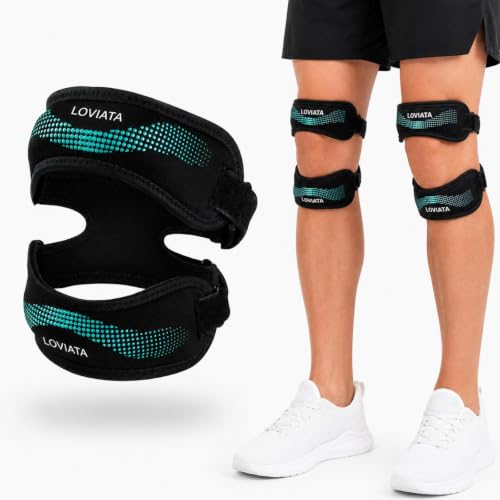 LOVIATA1 Pack Green Dual Patella Knee Strap, Knee Pain Relief Support - color: Green
