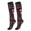 Compression Socks Women and Men 15-20mmHg-Circulation Support Socks for Athletic Running Cycling - color: Happy Birthday
