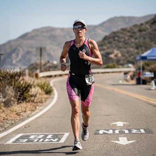 SLS3 Triathlon Suits Women - Sleeveless Pro Trisuit with Comfy Tri Chamois - color: Pink Rose, size: Large