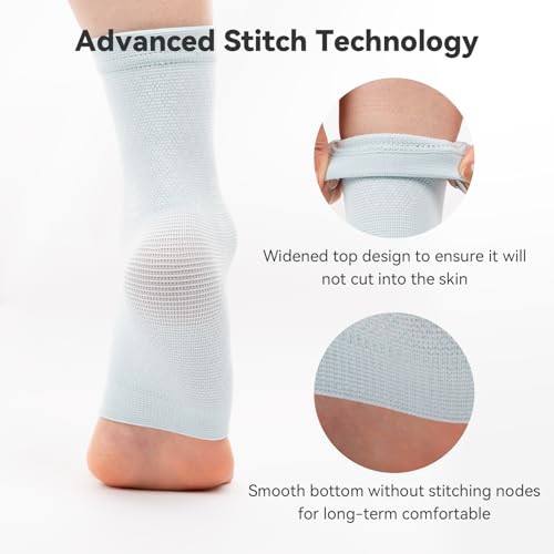 INDEEMAX 2 Pack Ankle Brace & Ankle Compression Sleeve for Women Men - color: Light Blue, size: Small