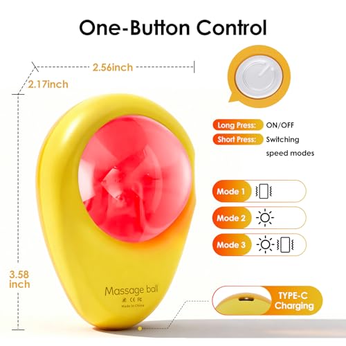 Red Light Vibrating Massage Ball - Handheld Trigger Point Tool for Deep Tissue Massage and Myofascial Release, Portable Massager for All Over the Body (Avocado) - color: Avocado