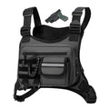Muserise Outdoor Chest Bag For Men, EDC Chest Pack With Built-In Phone Holder, Lightweight Chest Rig Pouch - color: Gray New