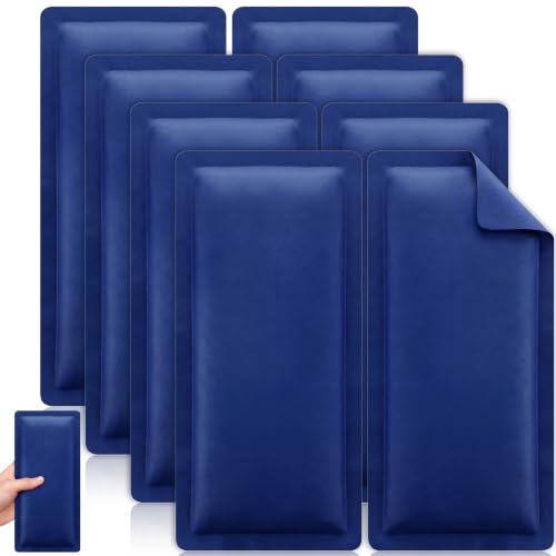 TrelaCo 8 Pack Reusable Gel Ice Packs for Injuries, Flexible Compress