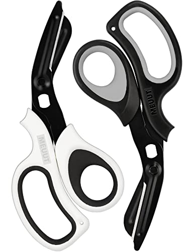 MEUUT Medical Scissors 2-Pack Trauma Shears for Nurses All Purpose Scissors - color: Black/Grey+white/Black
