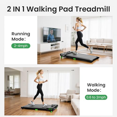 AKLUER Walking Pad Treadmill with 12% Auto Incline Adjustable Handlebar - color: Matte Black