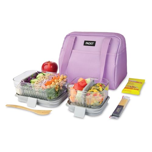 PackIt Freezable Hampton Lunch Bag, Lavender - color: Lavender