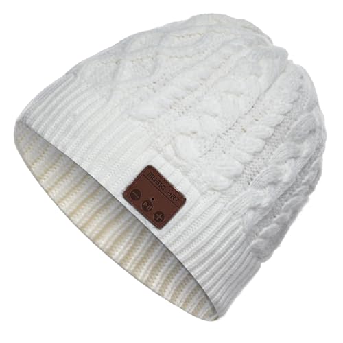 Wireless Winter Music Beanie Hat Men Women Headphone Music Hat Winter Cap Stereo Headset Speaker Microphone Earphone Outdoor White - color: White, size: One Size