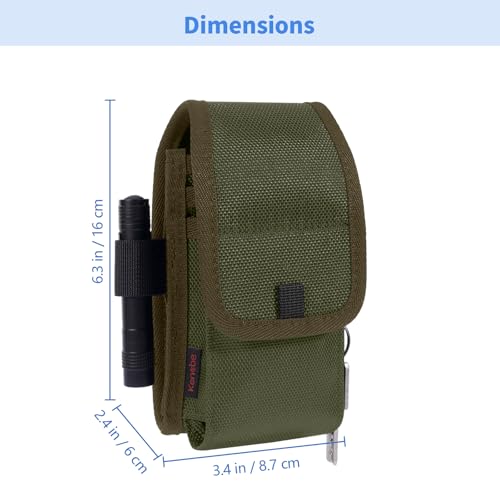 KENOBE Belt EDC Pouch, 5-Pocket Cell Phone/Tool Holder, Army Green - color: Army Green