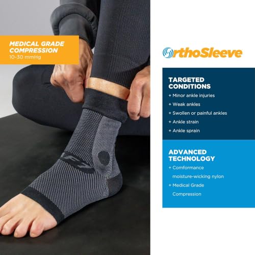OrthoSleeve Slip-on Ankle Brace for increased mobility from swelling, ankle pain, ankle strain and weak ankles (X-Large) - size: X-Large
