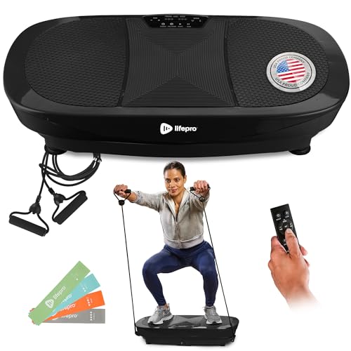 Lifepro Rumblex 4D Vibration Plate Exercise Machine with 7 Training Modes - color: Black, size: Max