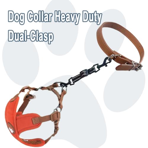 Adjustable Dog Collar Safety Backup Clip,Black - color: Black, size: M(7.2~8.7 in adjustable length x 0.6 in width)