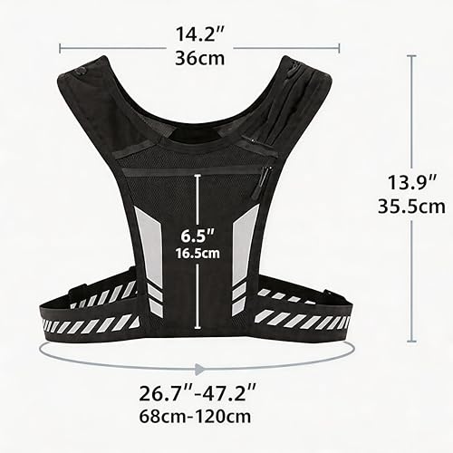 Lightweight Breathable Running Vest with Reflective Print , Outdoor Sports Vest for Running Cycling Hiking Travel