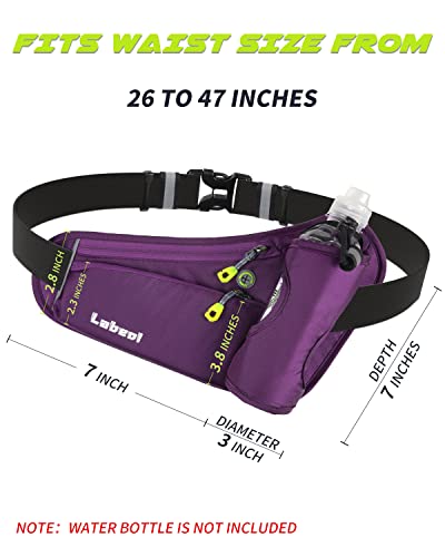 Labeol Running Belt, Waterproof Hydration Belt with Water Bottle Holder - color: Purple