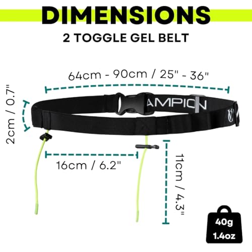 VeloChampion Triathlon Race Number Running Gel Belt, 2 Toggles, 1 Pack - style: 2 Toggle Belt